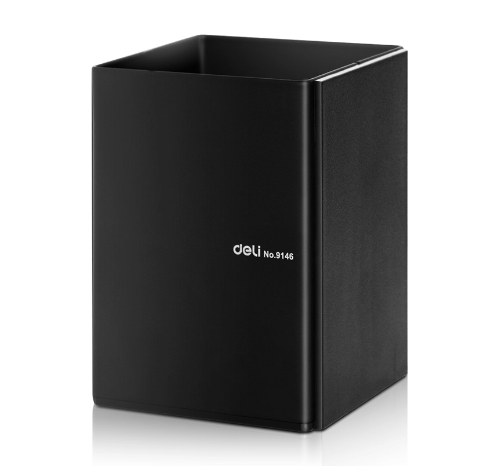 得力 9146 方形金属笔筒（080201023）